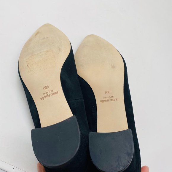 Kate Spade Mindi Yasmin Heel 9.5 Black Suede - Picture 11 of 11